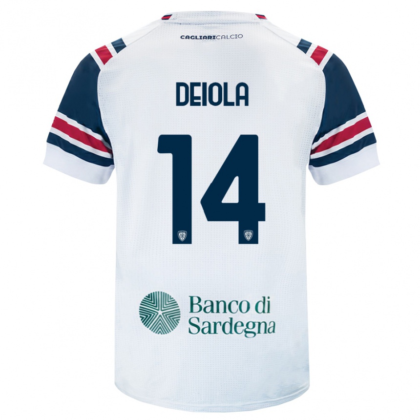 גברים כדורגל Alessandro Deiola #14 לבן אדום ירוק הרחק ג'רזי 2026/27 גברים כדורגל Alessandro Deiola #14 לבן אדום ירוק הרחק ג'רזי 2026/27