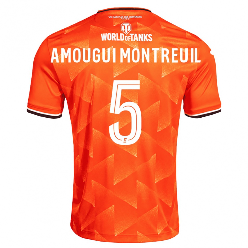 נשים כדורגל Maceo Amougui Montreuil #5 כתום לבן שחור ג'רזי ביתית 2026/27