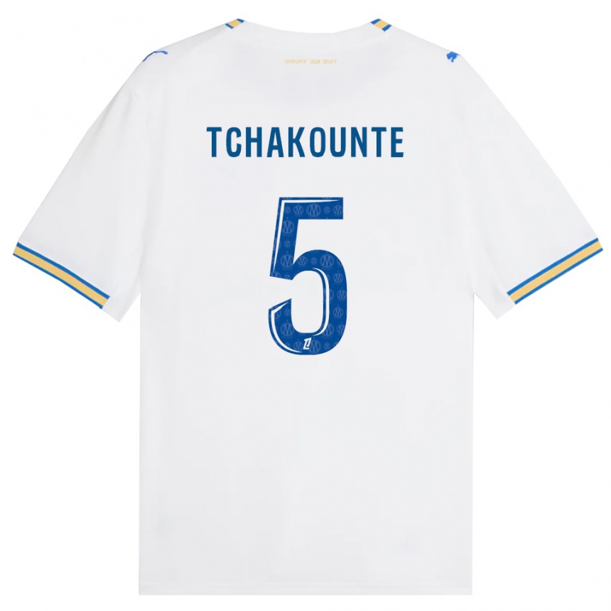 נשים כדורגל Annaëlle Tchakounté #5 כחול דודג' לבן ג'רזי ביתית 2026/27