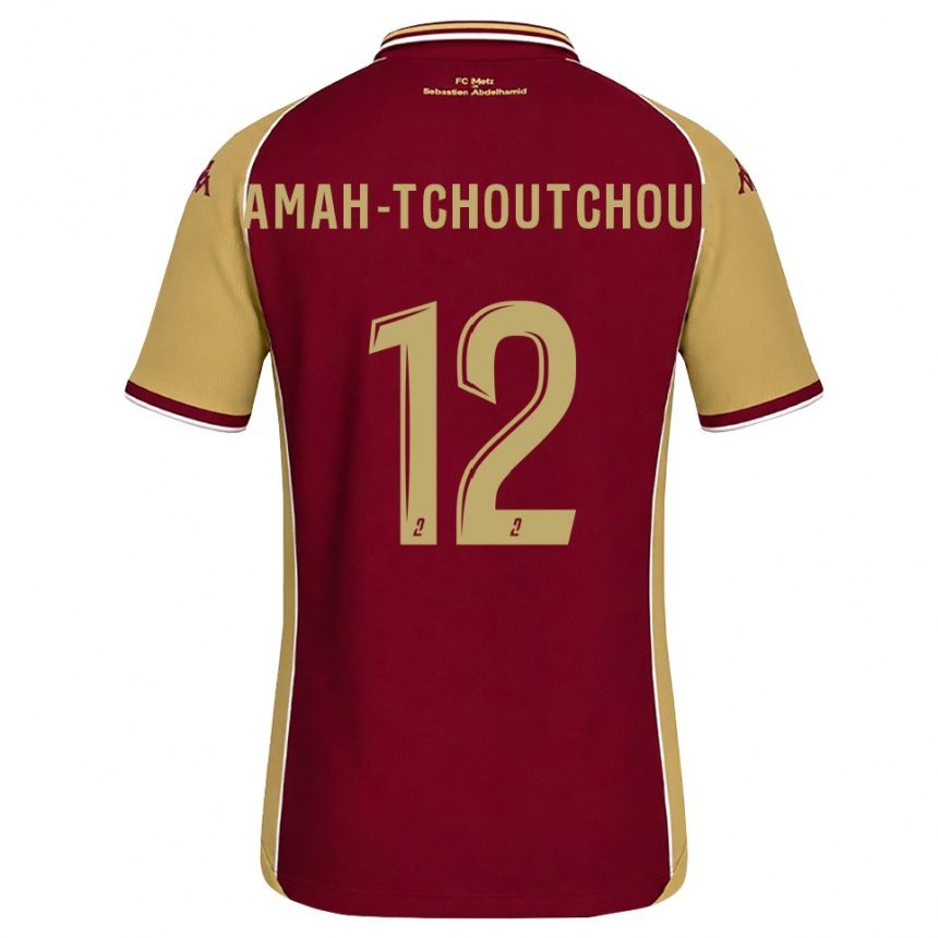 נשים כדורגל Marco Amah-Tchoutchoui #12 זהב אדום כהה ג'רזי ביתית 2026/27