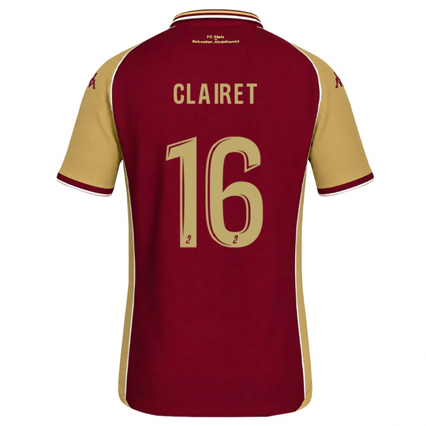 נשים כדורגל Duncan Clairet #16 זהב אדום כהה ג'רזי ביתית 2026/27