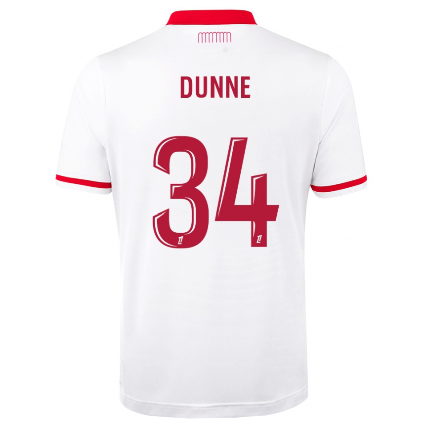 נשים כדורגל David Dunne #34 אדום לבן ג'רזי ביתית 2026/27 נשים כדורגל David Dunne #34 אדום לבן ג'רזי ביתית 2026/27