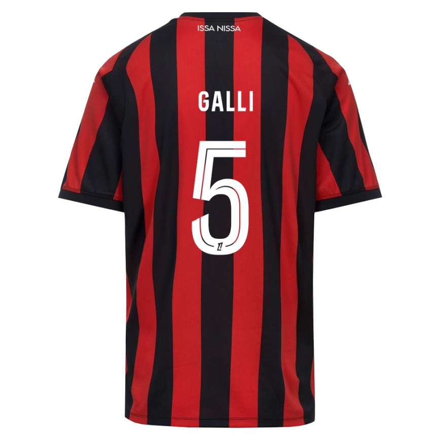 נשים כדורגל Clara Galli #5 אדום שחור לבן ג'רזי ביתית 2026/27