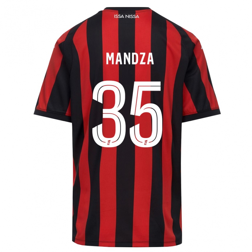 נשים כדורגל Xavier Mandza #35 אדום שחור לבן ג'רזי ביתית 2026/27 נשים כדורגל Xavier Mandza #35 אדום שחור לבן ג'רזי ביתית 2026/27