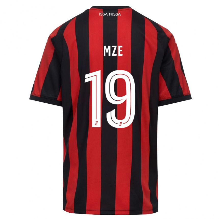 נשים כדורגל Yrma Mze Issa #19 אדום שחור לבן ג'רזי ביתית 2026/27