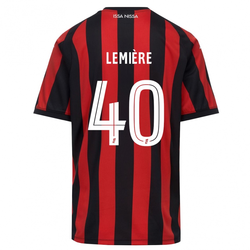 נשים כדורגל Pauline Lemière #40 אדום שחור לבן ג'רזי ביתית 2026/27