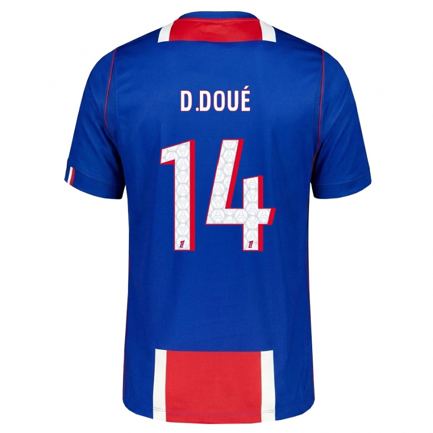 נשים כדורגל דסיר דואה #14 אדום לבן כחול ג'רזי ביתית 2026/27