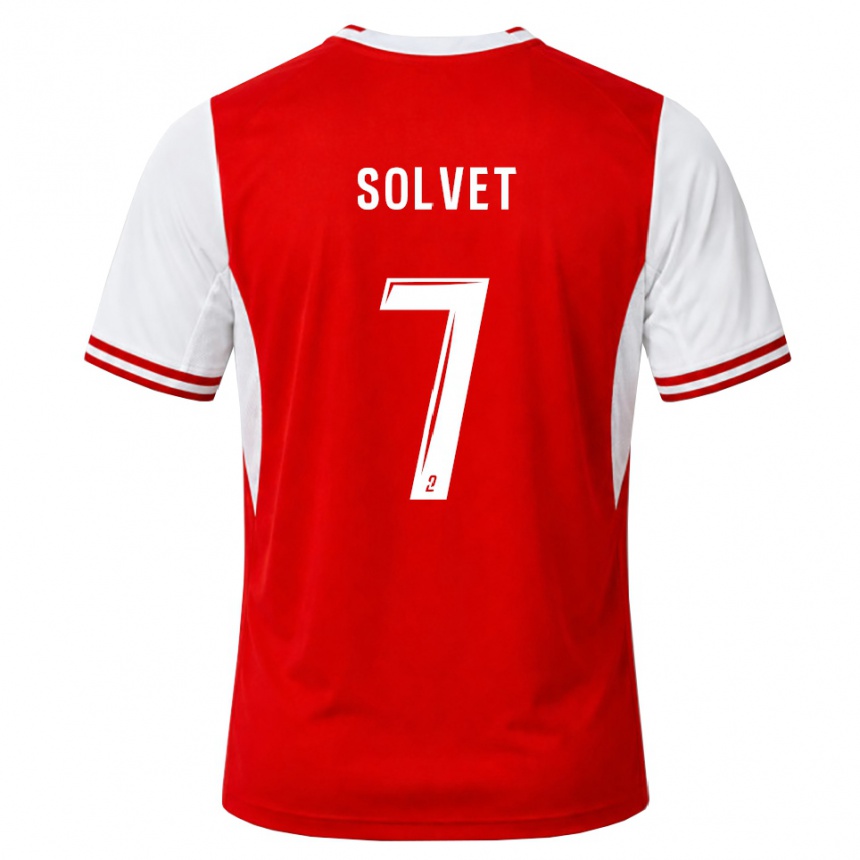 נשים כדורגל Anddrys Solvet #7 אדום לבן ג'רזי ביתית 2026/27 נשים כדורגל Anddrys Solvet #7 אדום לבן ג'רזי ביתית 2026/27