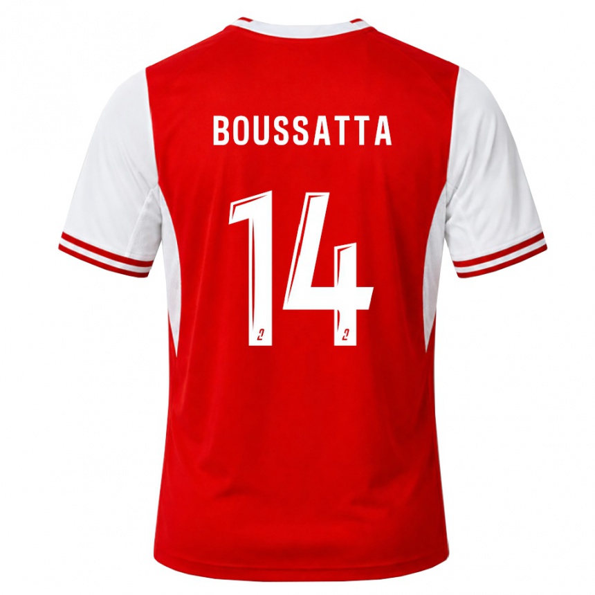 נשים כדורגל Naïl Boussatta #14 אדום לבן ג'רזי ביתית 2026/27