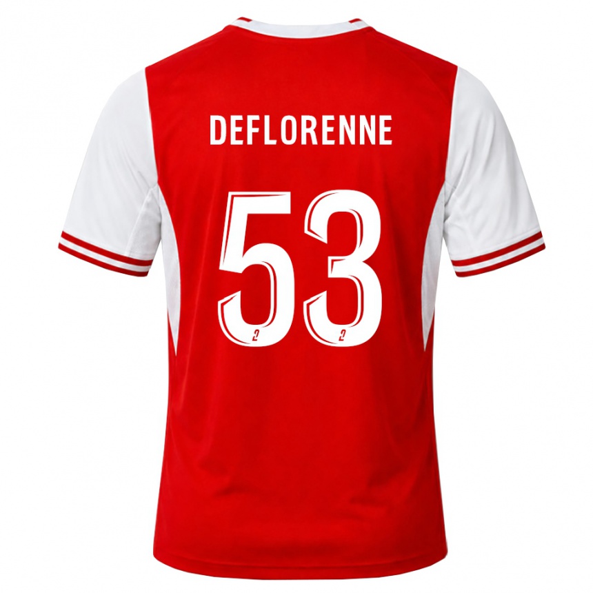 נשים כדורגל Théo Deflorenne #53 אדום לבן ג'רזי ביתית 2026/27