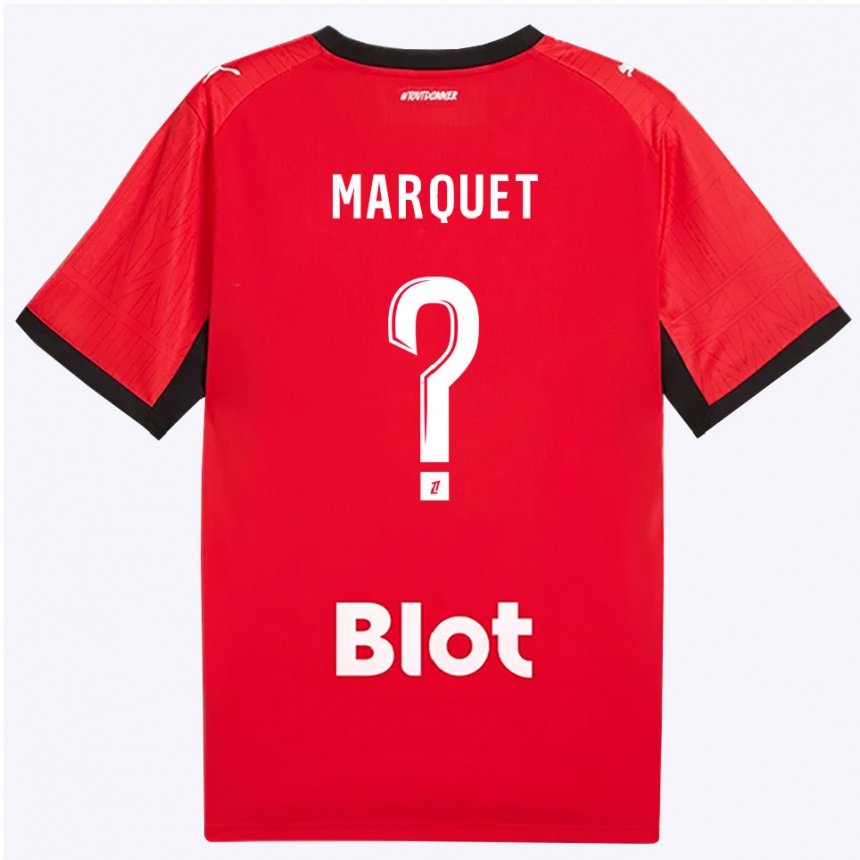 נשים כדורגל Pacôme Marquet #0 אדום שחור לבן ג'רזי ביתית 2026/27