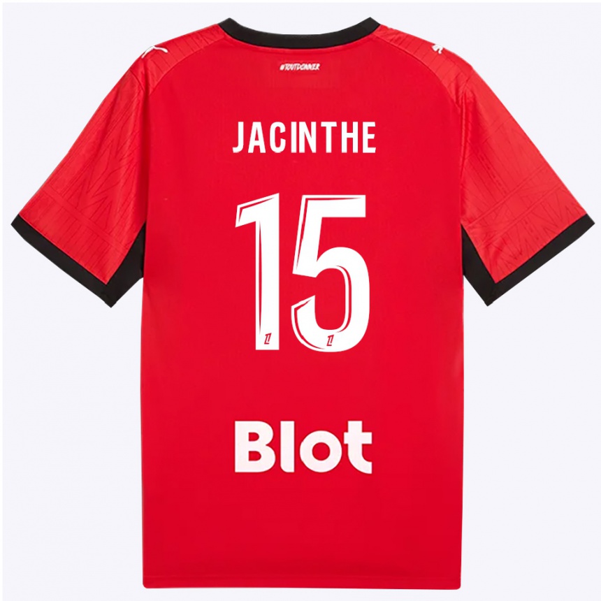 נשים כדורגל Dee-Shawn Jacinthe #15 אדום שחור לבן ג'רזי ביתית 2026/27
