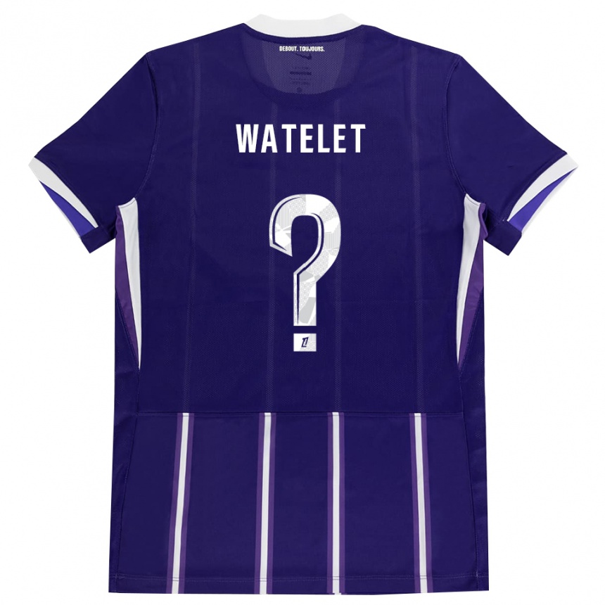 נשים כדורגל Mathéo Watelet #0 סגול לבן ג'רזי ביתית 2026/27