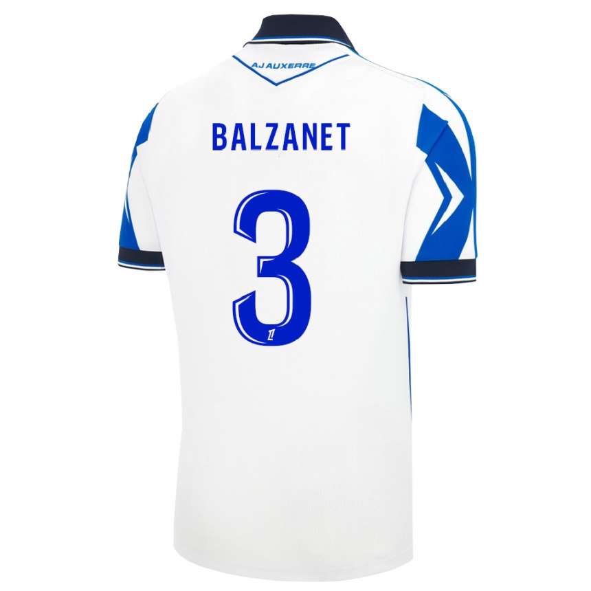 נשים כדורגל Guillaume Balzanet #3 שחור לבן כחול ג'רזי ביתית 2026/27