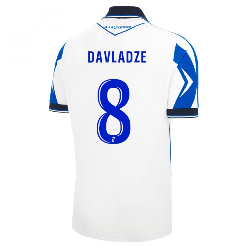 נשים כדורגל Luca Davladze #8 שחור לבן כחול ג'רזי ביתית 2026/27
