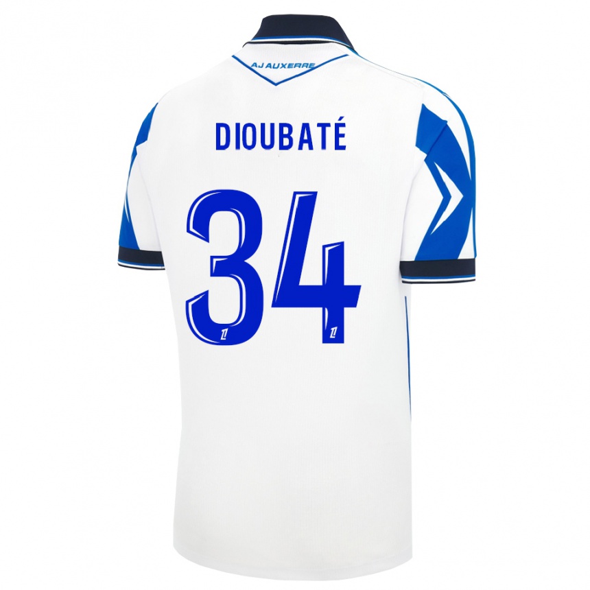 נשים כדורגל Lamfia Dioubaté #34 שחור לבן כחול ג'רזי ביתית 2026/27