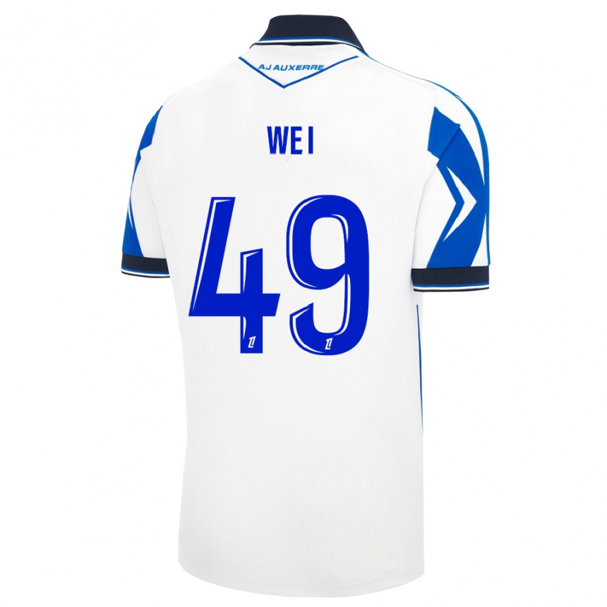 נשים כדורגל Xiangxin Wei #49 שחור לבן כחול ג'רזי ביתית 2026/27