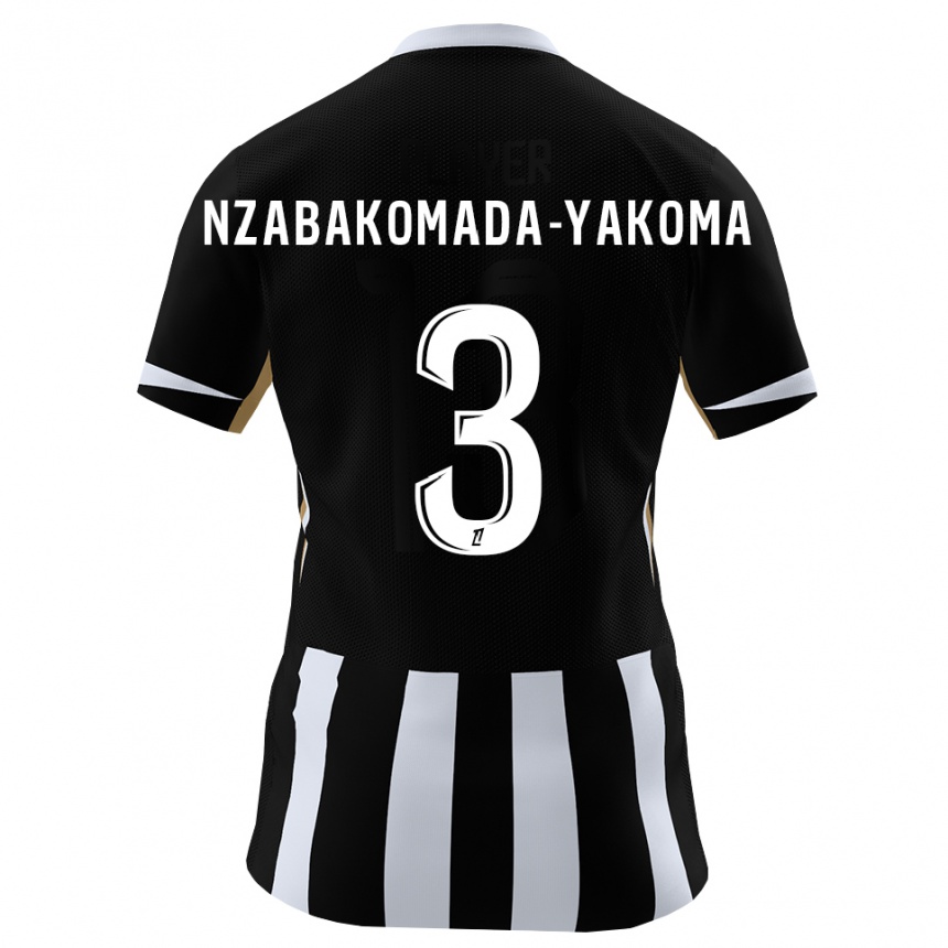 נשים כדורגל Raphaël Nzabakomada-Yakoma #3 שחור כחול ג'רזי ביתית 2026/27