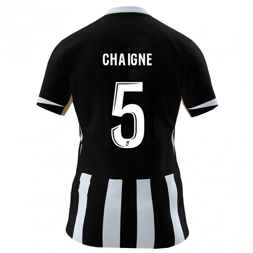 נשים כדורגל Mathéo Chaigne #5 שחור כחול ג'רזי ביתית 2026/27