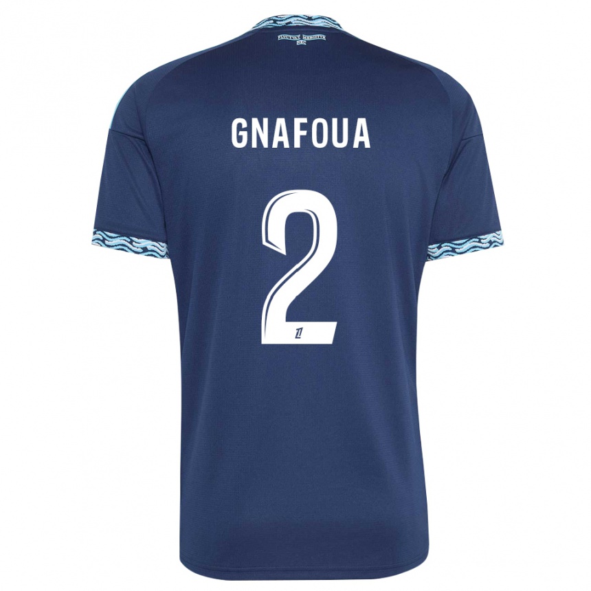 נשים כדורגל Isaac Gnafoua #2 כחול פלדה לבן ג'רזי ביתית 2026/27