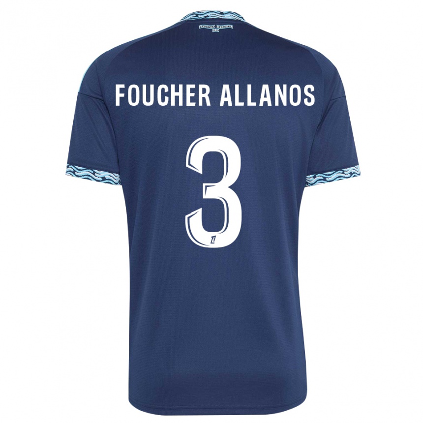 נשים כדורגל Ismaël Foucher Allanos #3 כחול פלדה לבן ג'רזי ביתית 2026/27