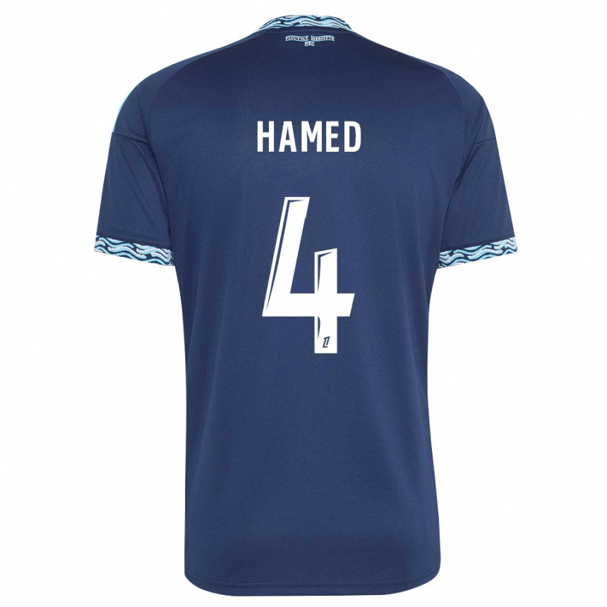 נשים כדורגל Noah Hamed #4 כחול פלדה לבן ג'רזי ביתית 2026/27