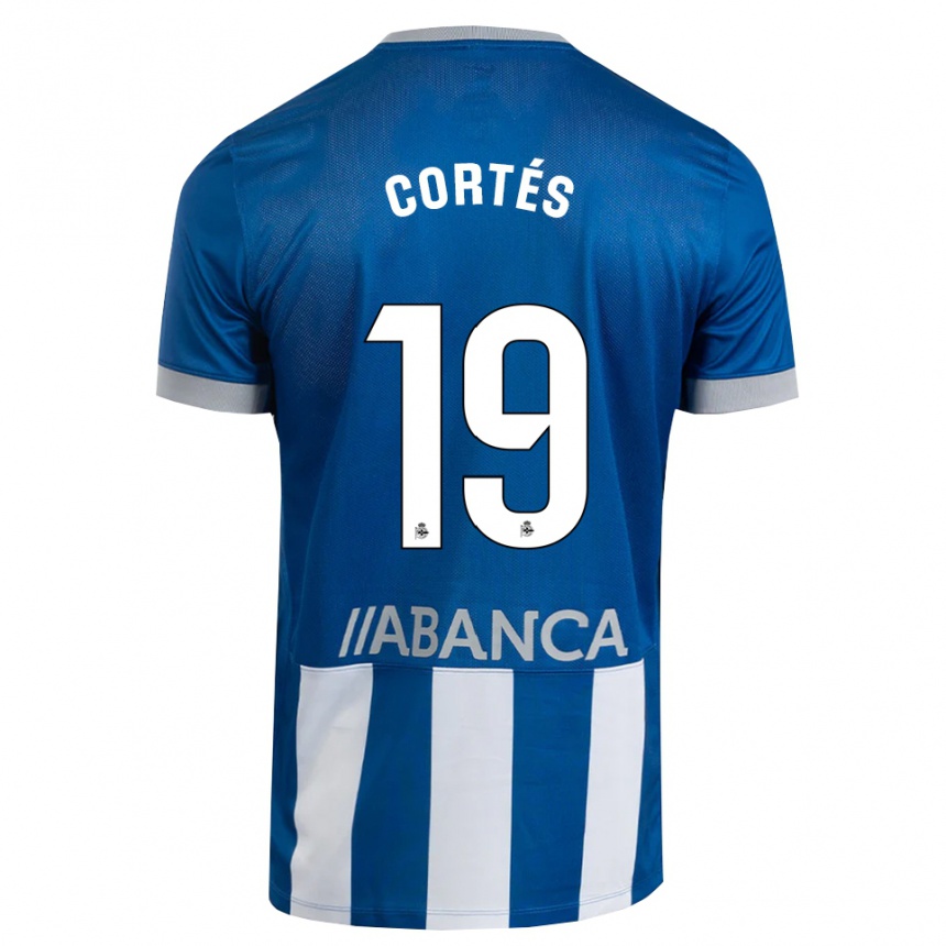 נשים כדורגל Pablo Cortés #19 כחול אפור לבן ג'רזי ביתית 2026/27