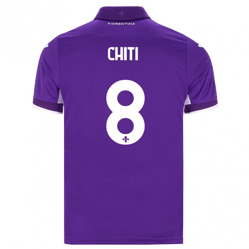 נשים כדורגל Alessio Chiti #8 סגול לבן ורוד ג'רזי ביתית 2026/27