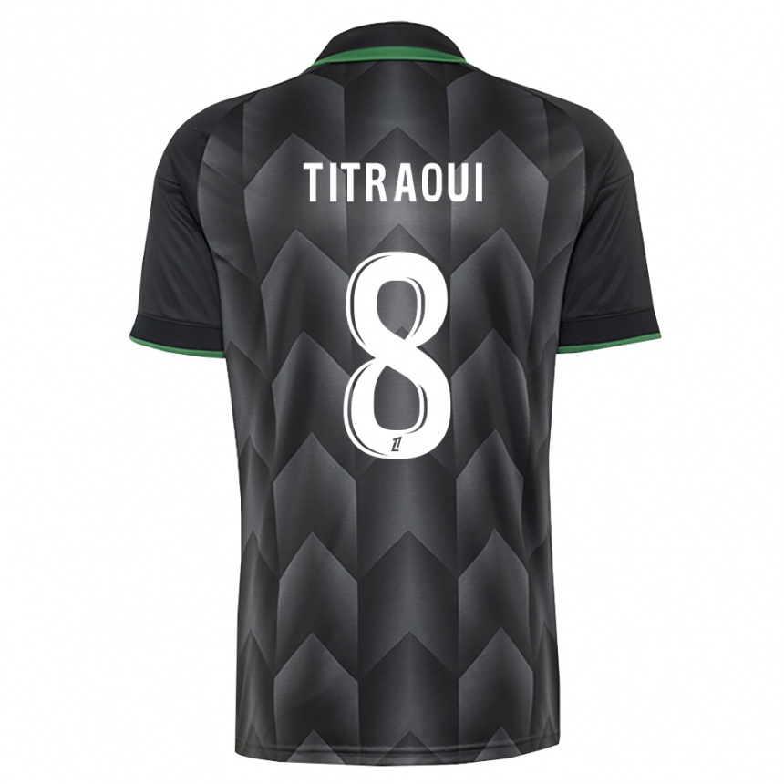 נשים כדורגל Yacine Titraoui #8 לבן שחור ירוק הרחק ג'רזי 2026/27