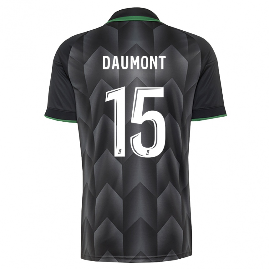 נשים כדורגל Camille Daumont #15 לבן שחור ירוק הרחק ג'רזי 2026/27