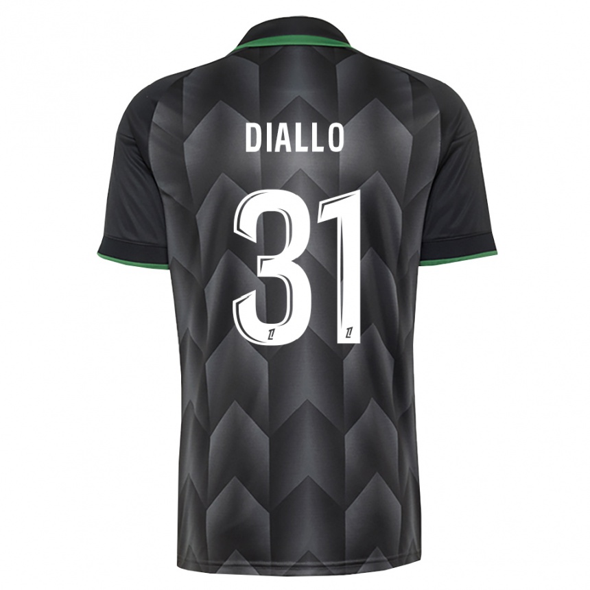 נשים כדורגל Alpha Diallo #31 לבן שחור ירוק הרחק ג'רזי 2026/27