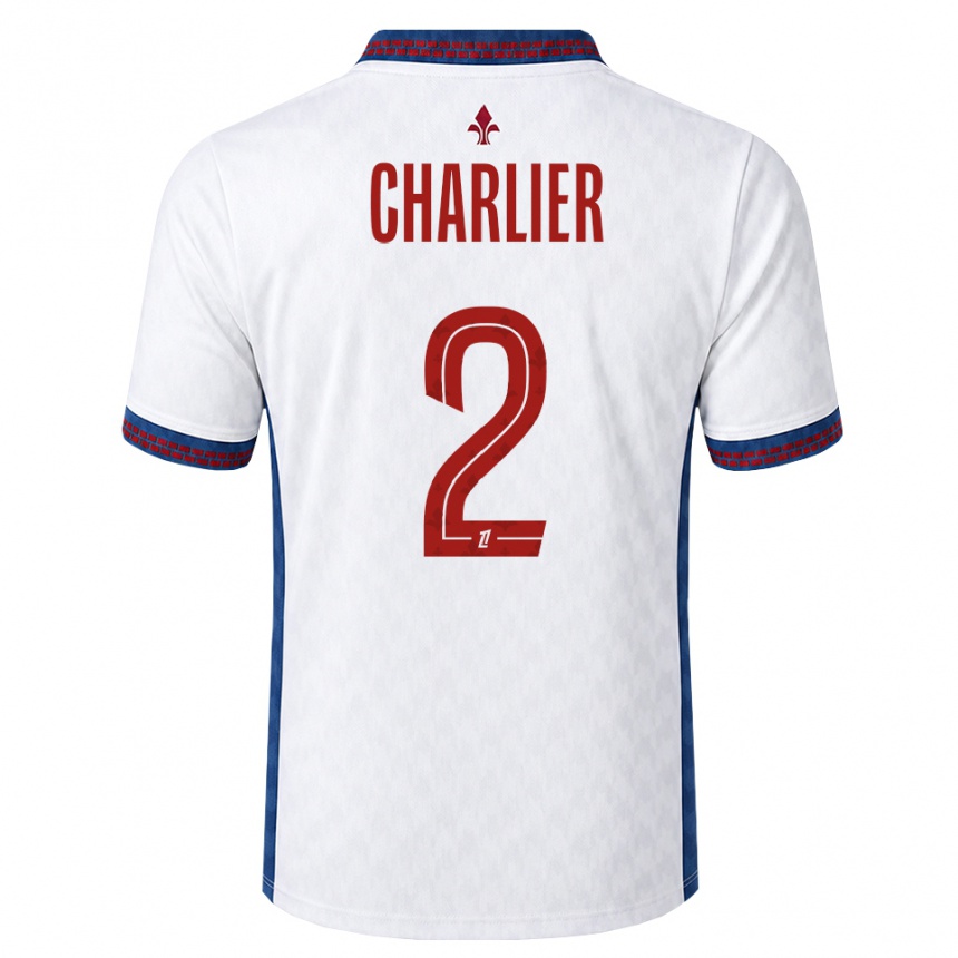 נשים כדורגל Amaury Charlier #2 אדום לבן כחול הרחק ג'רזי 2026/27