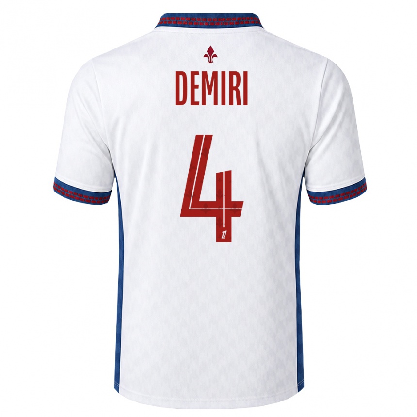 נשים כדורגל Andi Demiri #4 אדום לבן כחול הרחק ג'רזי 2026/27