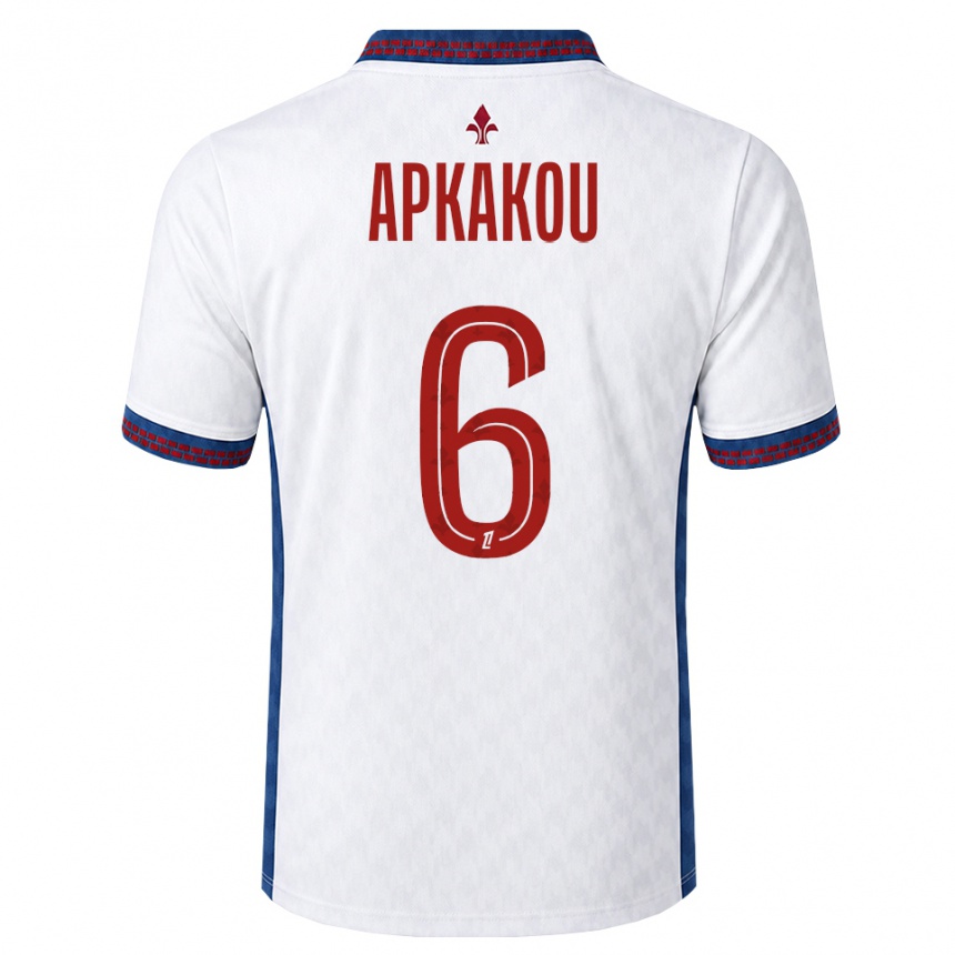 נשים כדורגל Ethan Apkakou #6 אדום לבן כחול הרחק ג'רזי 2026/27