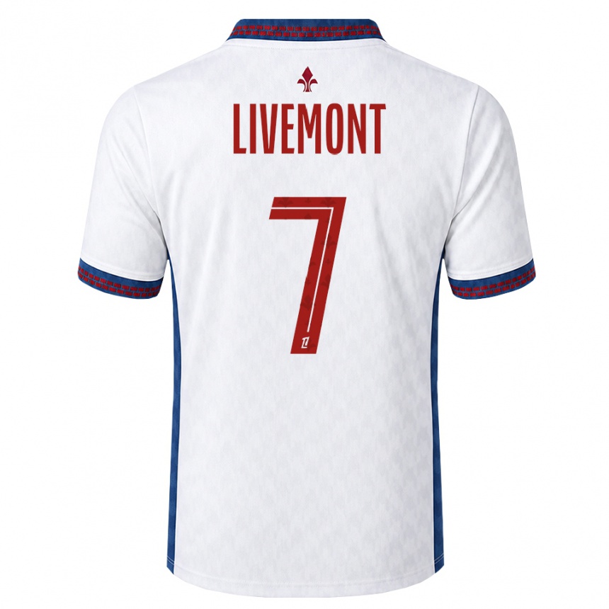 נשים כדורגל Antoine Livemont #7 אדום לבן כחול הרחק ג'רזי 2026/27