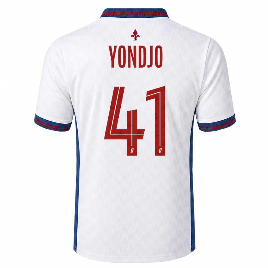 נשים כדורגל Angel Yondjo #41 אדום לבן כחול הרחק ג'רזי 2026/27