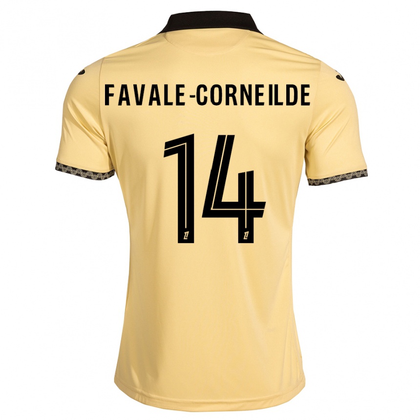 נשים כדורגל Gianni Favale-Corneilde #14 לבן נאבאחו שחור הרחק ג'רזי 2026/27