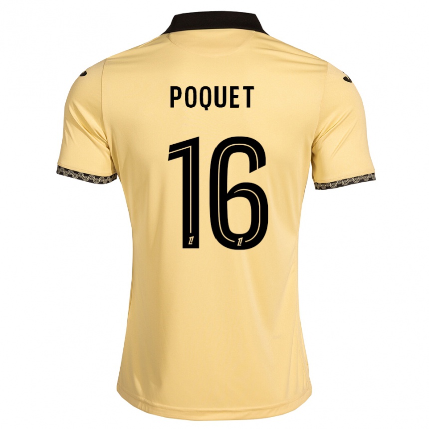 נשים כדורגל Camille Poquet #16 לבן נאבאחו שחור הרחק ג'רזי 2026/27