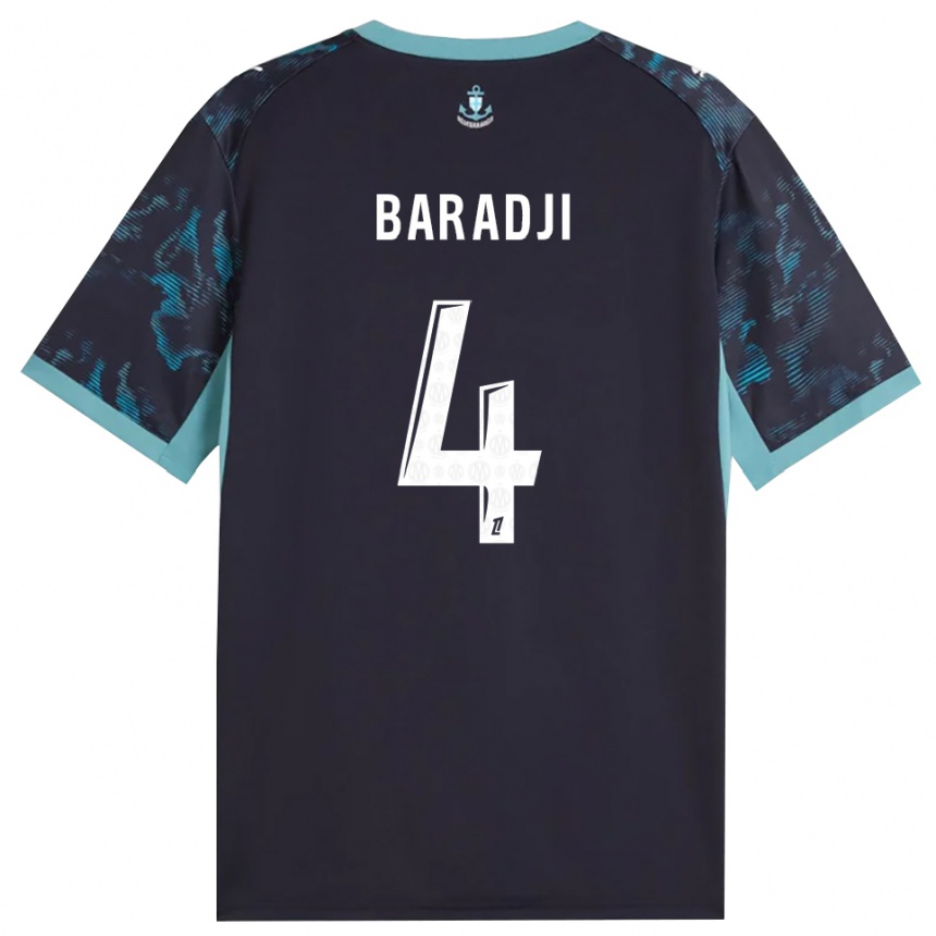 נשים כדורגל Mohamed Baradji #4 טורקיז בהיר שחור הרחק ג'רזי 2026/27