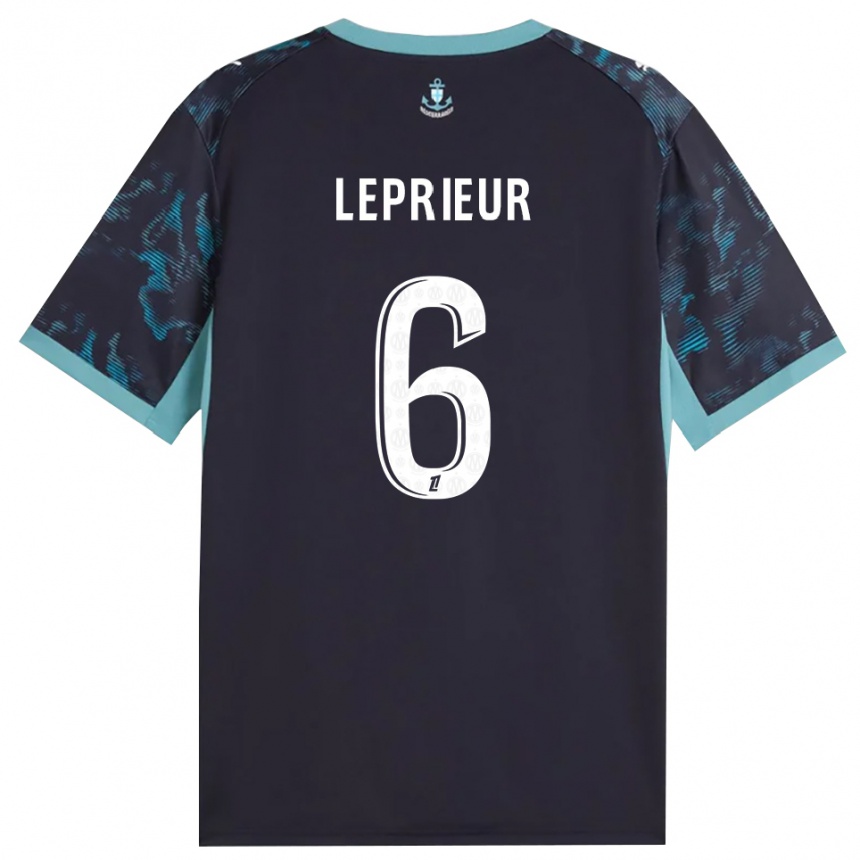 נשים כדורגל Eliott Leprieur #6 טורקיז בהיר שחור הרחק ג'רזי 2026/27