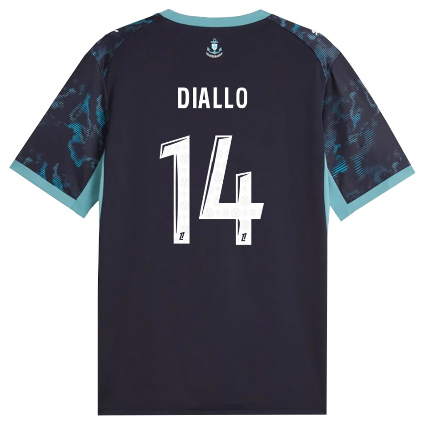 נשים כדורגל Eliès Diallo #14 טורקיז בהיר שחור הרחק ג'רזי 2026/27