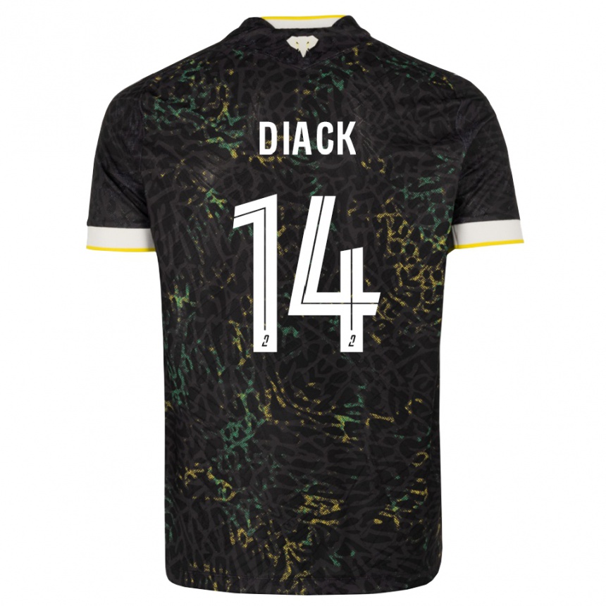 נשים כדורגל Lamine Diack #14 שחור לבן צהוב הרחק ג'רזי 2026/27