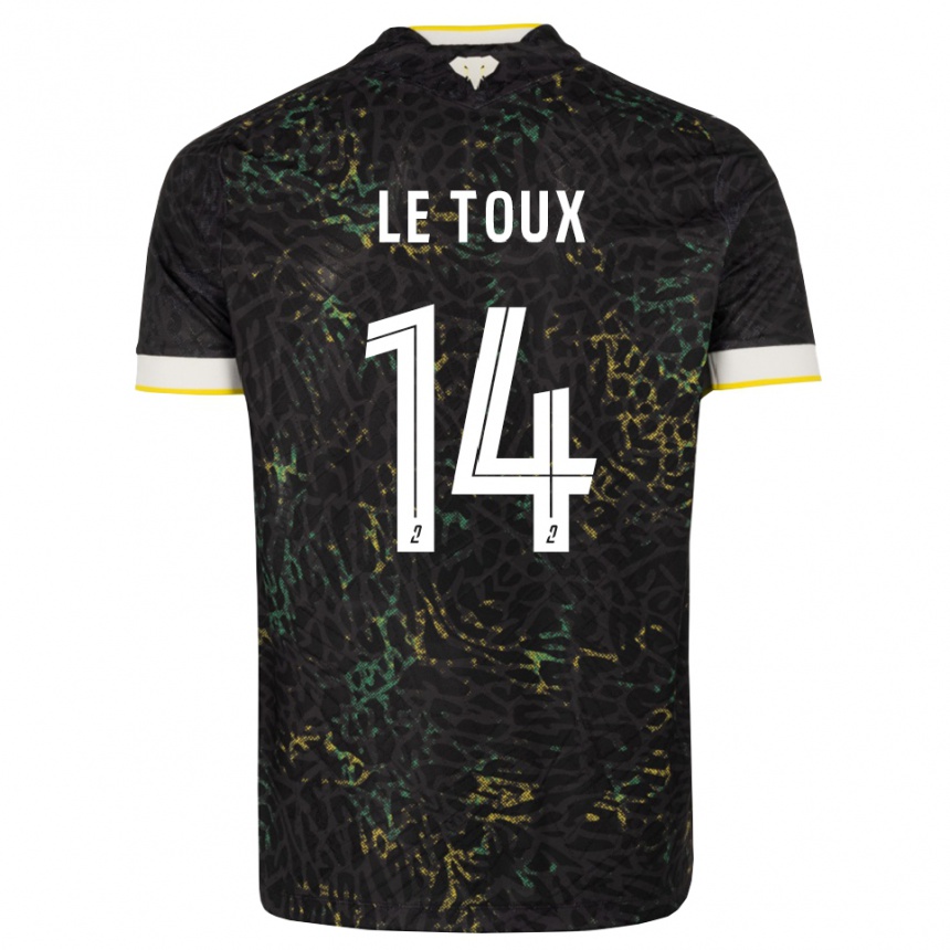 נשים כדורגל Many Le Toux #14 שחור לבן צהוב הרחק ג'רזי 2026/27