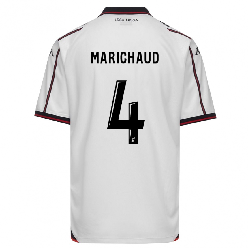 נשים כדורגל Julie Marichaud #4 שחור לבן הרחק ג'רזי 2026/27
