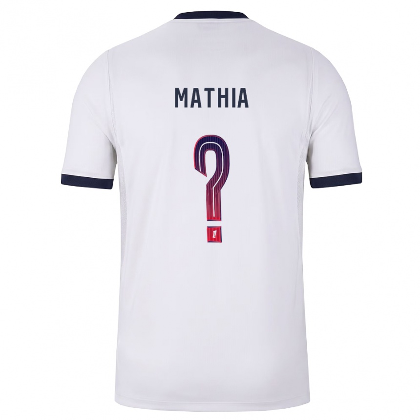 נשים כדורגל Olivier Mathia #0 לבן שחור אדום הרחק ג'רזי 2026/27