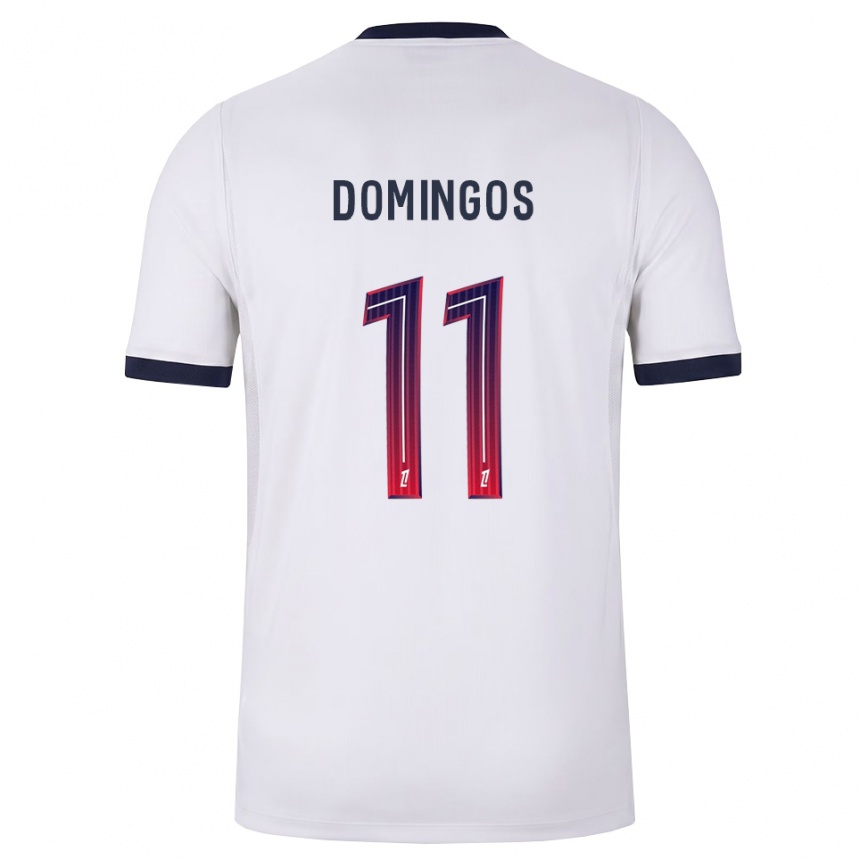 נשים כדורגל Fabio Domingos #11 לבן שחור אדום הרחק ג'רזי 2026/27
