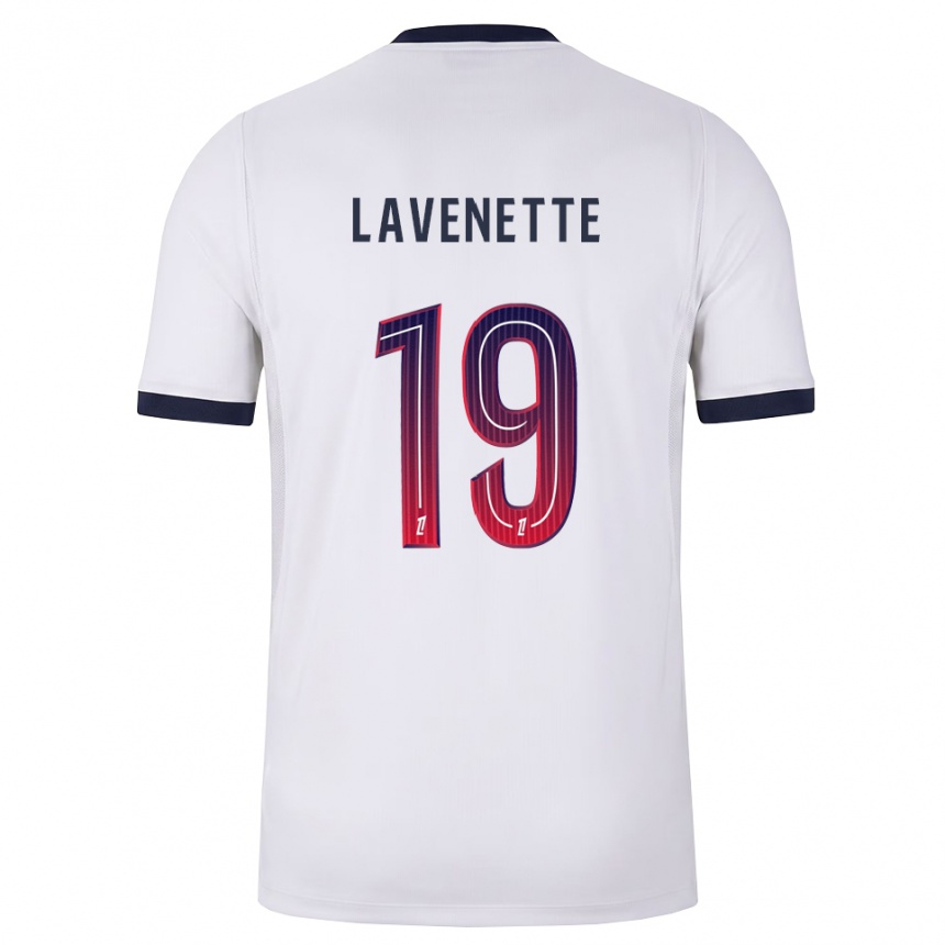 נשים כדורגל Mathias Lavenette #19 לבן שחור אדום הרחק ג'רזי 2026/27
