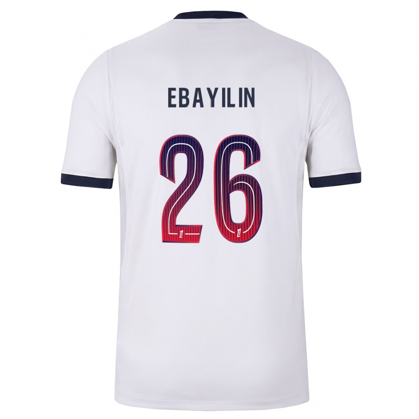 נשים כדורגל Anaïs Ebayilin #26 לבן שחור אדום הרחק ג'רזי 2026/27