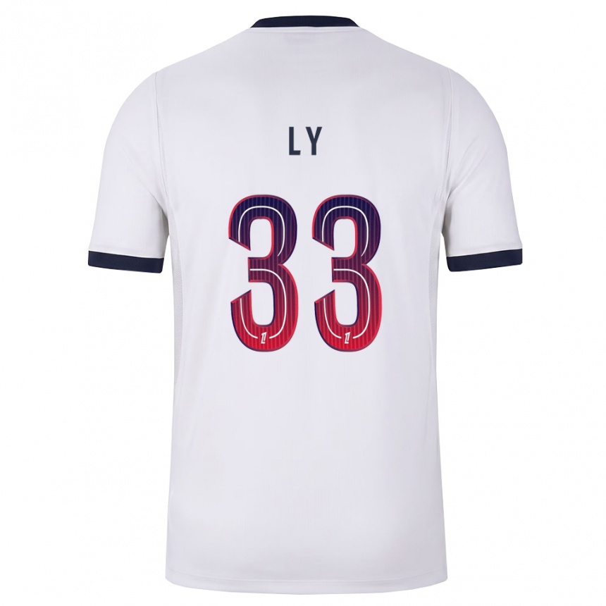 נשים כדורגל Elijah Ly #33 לבן שחור אדום הרחק ג'רזי 2026/27