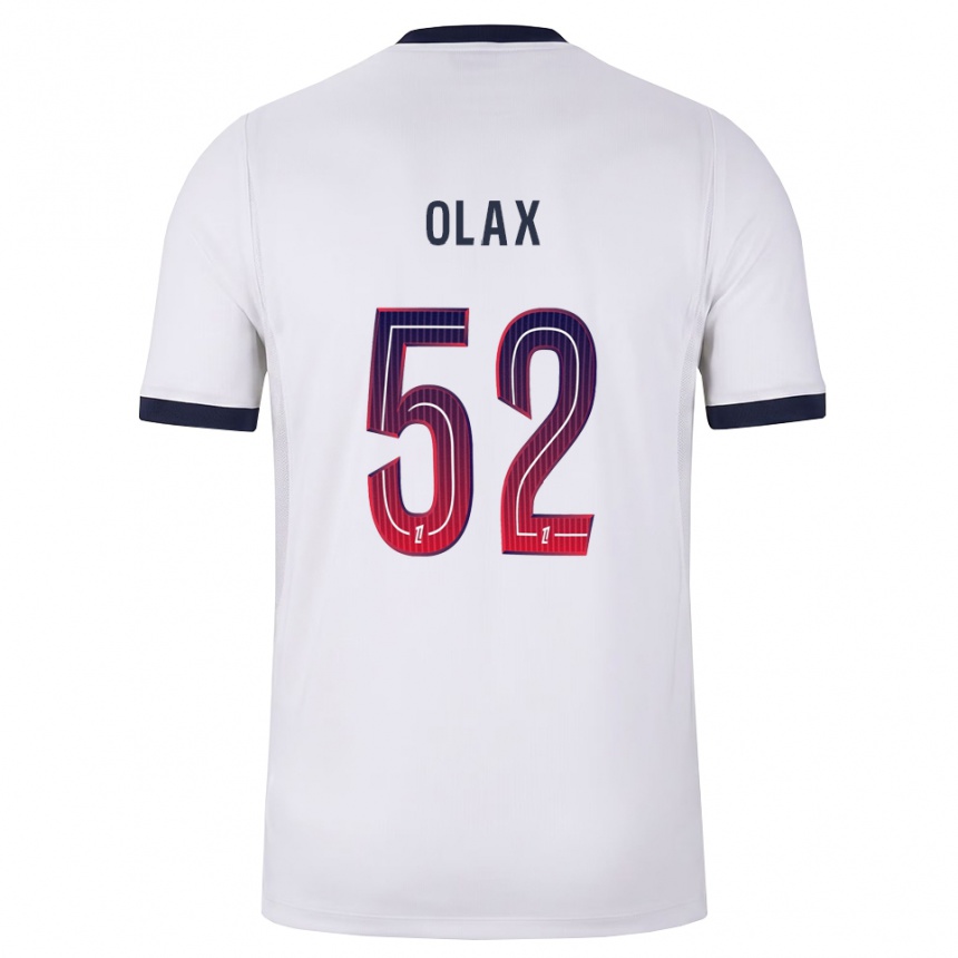 נשים כדורגל Djamy Olax #52 לבן שחור אדום הרחק ג'רזי 2026/27